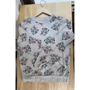 Vintage Disney Mickey & Minnie Mouse Light Grey Sweatshirt Youth Size Small